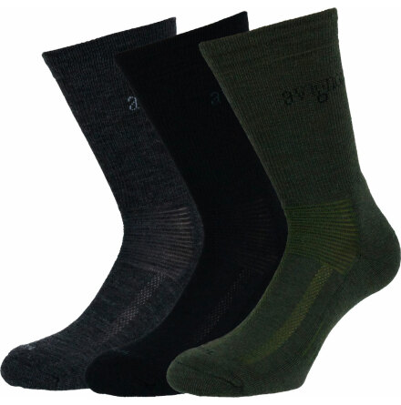 Terry ull | Mellan tjock ullstrumpa 3-pack blandade f�rger